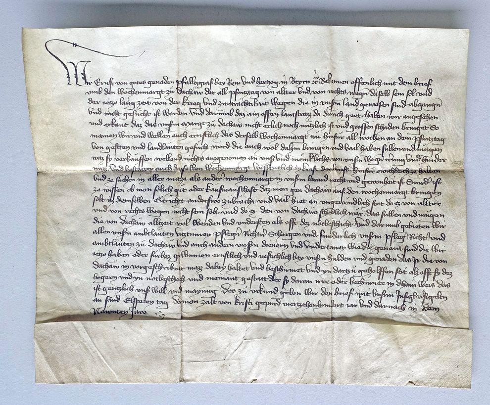 Älteste Urkunde der Stadt Dachau aus dem Jahr 1409